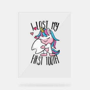 Panneau En Acrylique Fée des Dents Drôle - Licorne Mignonne J'ai Perdu 