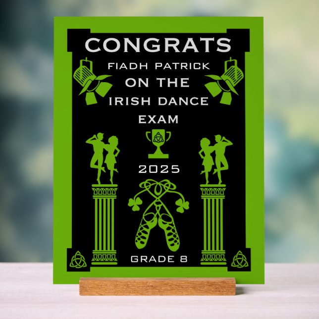 Panneau En Acrylique Félicitations à Irish Dancing (Neutre)