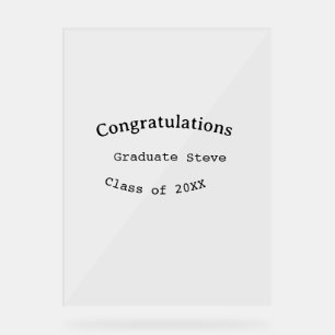 Panneau En Acrylique Félicitations diplômé nom promotion 20XX type w