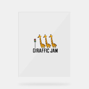 Panneau En Acrylique Femme Giraffic Jam Funny Giraffe Giraffe Pun Cute