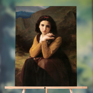 Panneau En Acrylique Femme Mignonne de Jeune Femme par Bouguereau