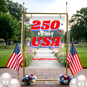 Panneau En Acrylique Festival de la communauté USA 250 ans Bienvenue