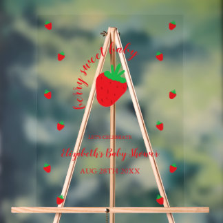 Panneau En Acrylique Fête bébé douce aux fraises