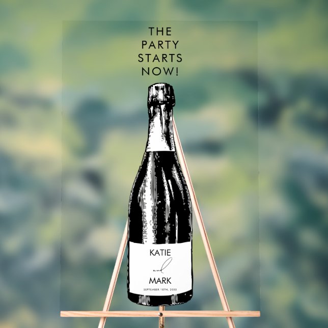 Panneau En Acrylique Fête Commence maintenant Mariage Bienvenue (Neutre)