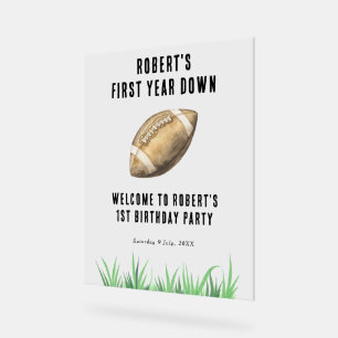 Panneau En Acrylique Fête d'anniversaire de première année de football