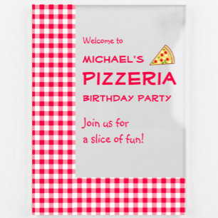 Panneau En Acrylique Fête d'anniversaire des enfants Pizza Party