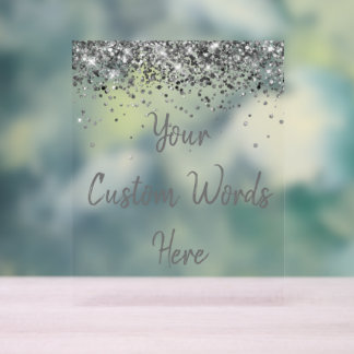 Panneau En Acrylique Fête d'anniversaire personnalisée Votre texte ici 