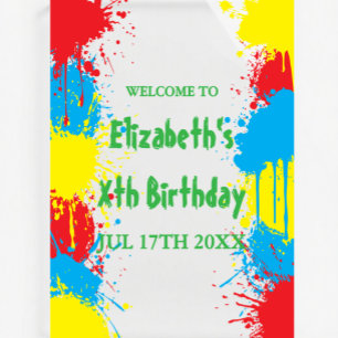 Panneau En Acrylique Fête d'anniversaire pour enfants de peinture