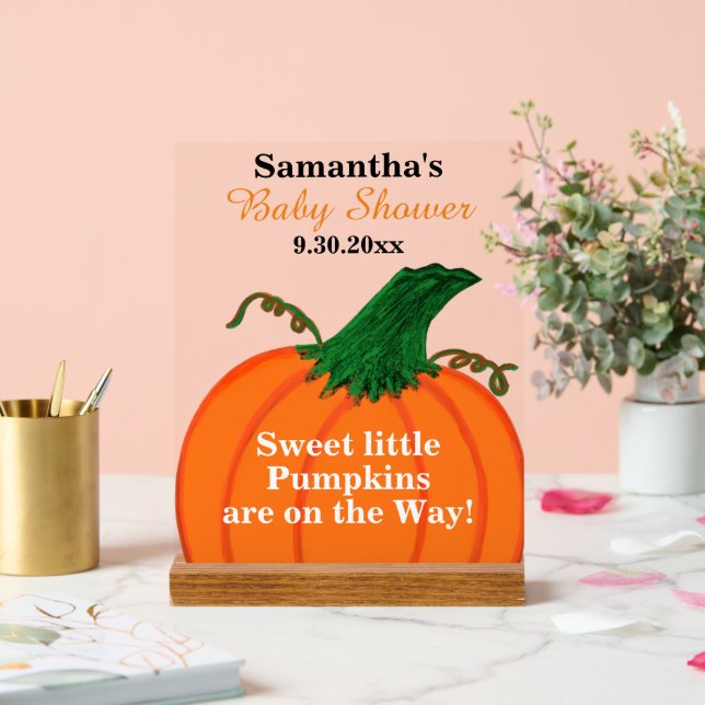 Panneau En Acrylique Fête de Bébé Petites Citrouilles Multiples (Mariage)