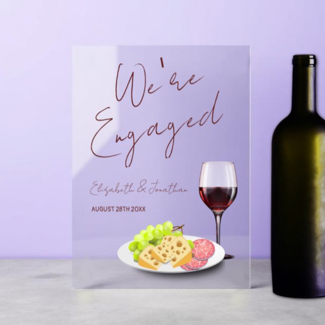 Panneau En Acrylique Fête de fiançailles vin et charcuterie (Créateur téléchargé)