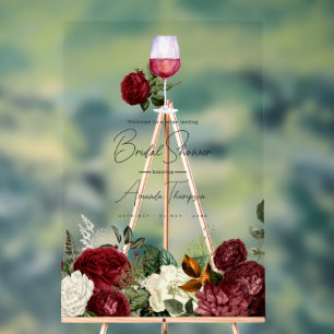 Panneau En Acrylique Fête de mariage avec dégustation de vin floral rou