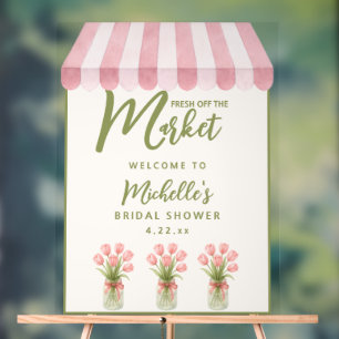 Panneau En Acrylique Fête de mariage Floral Vert Frais du Marché