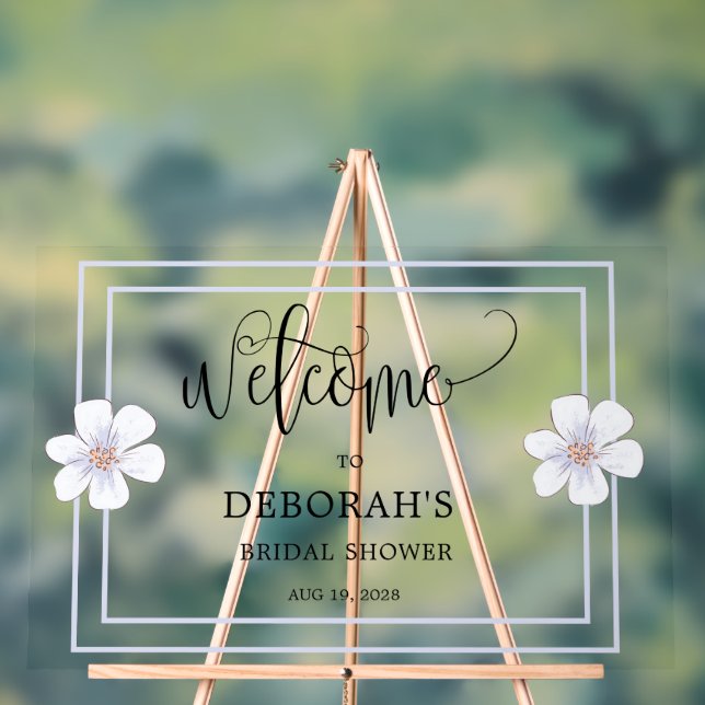 Panneau En Acrylique Fête de mariage Florale et Lilas Romantique (Neutre)