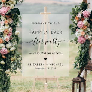 Panneau En Acrylique Fête de Mariage Happily Ever After Glaçage