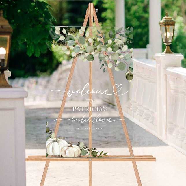 Panneau En Acrylique Fête des mariées d'automne verdoyante Bienvenue (Créateur téléchargé)