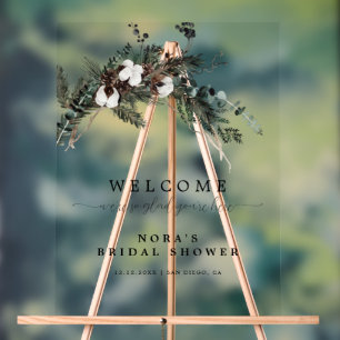 Panneau En Acrylique Fête des mariées de bouquet de verdure d'hiver Bie