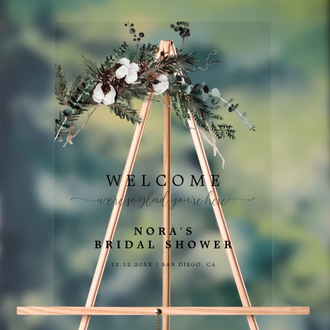 Panneau En Acrylique Fête des mariées de bouquet de verdure d'hiver Bie (Neutre)