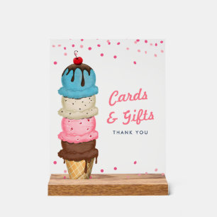 Panneau En Acrylique Fête des mariées de cartes et cadeaux de crème gla