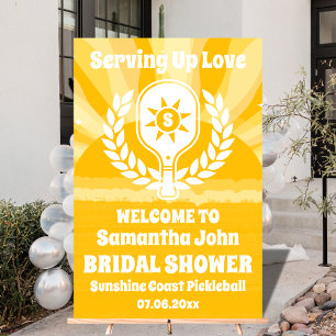 Panneau En Acrylique Fête des mariées de Pickleball Retro Sunshine