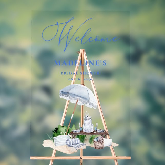 Panneau En Acrylique Fête des mariées de pique-nique côtière (Neutre)