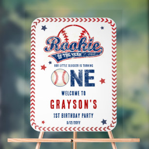 Panneau En Acrylique Fête du premier anniversaire de la recrue de baseb