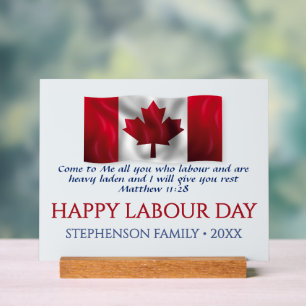 Panneau En Acrylique Fête du Travail personnalisée Patriotique Canada C
