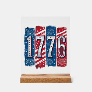 Panneau En Acrylique Feu d'artifice patriotique vintage vector design 1