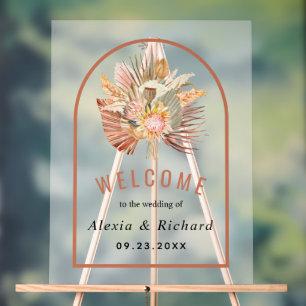 Panneau En Acrylique Feuilles de palmier séché mariage dépoli en terre 