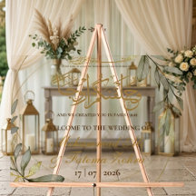 Feuilles d'or Élégance Mariage musulman Bienvenue