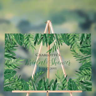 Panneau En Acrylique Feuilles tropicales exotiques verdure Baby Shower