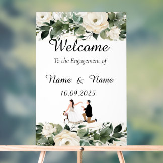 Panneau En Acrylique Fiançailles floral acrylique