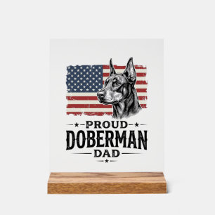 Panneau En Acrylique Fier papa Doberman Drapeau vintage vecteur concept