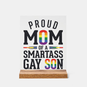 Panneau En Acrylique Fière maman d'un fils gay insolent Vintage T-shirt