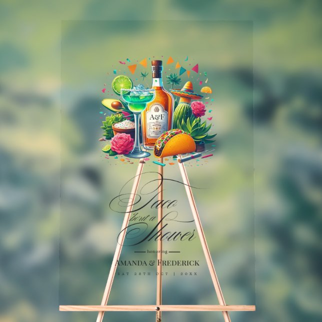Panneau En Acrylique Fiesta "Let's Taco 'Bout a Couples Shower" Bienven (Neutre)