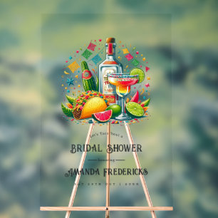 Panneau En Acrylique Fiesta Tacos et Fête des mariées Tequila Bienvenue
