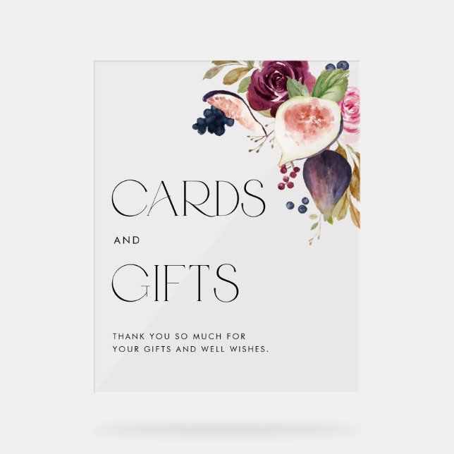 Panneau En Acrylique Figes d'aquarelle et cartes de mariage et cadeaux  (Recto)