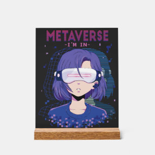 Panneau En Acrylique Fille d'anime lunettes de réalité virtuelle Pannea