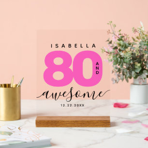 Panneau En Acrylique Fille moderne Hot rose 80 et stupéfiant