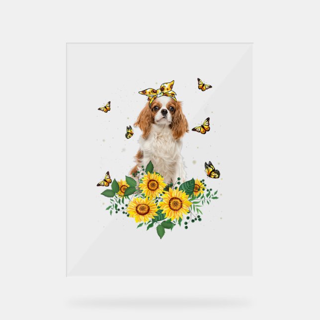Panneau En Acrylique Filles Femmes Maman Cavalier King Charles Spaniel  (Recto)