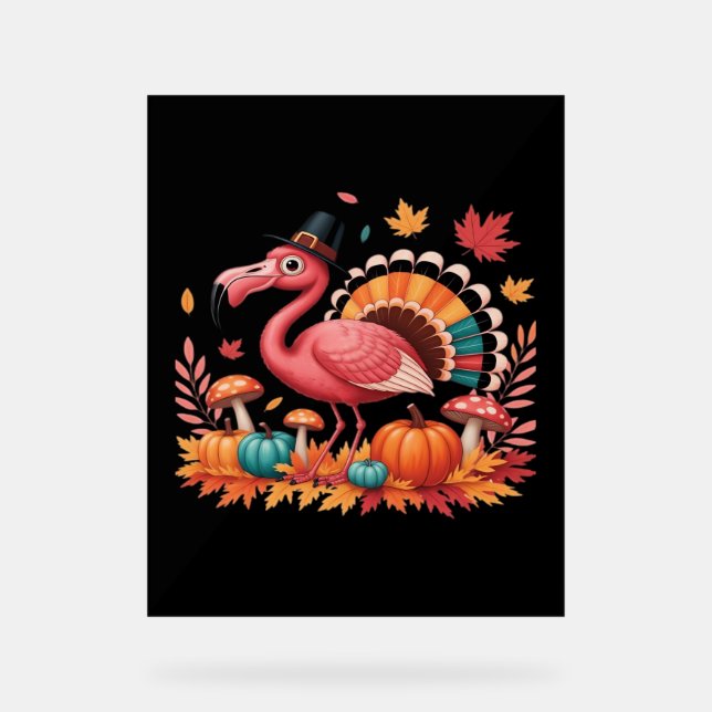 Panneau En Acrylique Flamant rose Turquie mignonne Flamant rose Turquie (Recto)