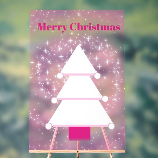 Panneau En Acrylique Flambeaux roses de Noël (Neutre)