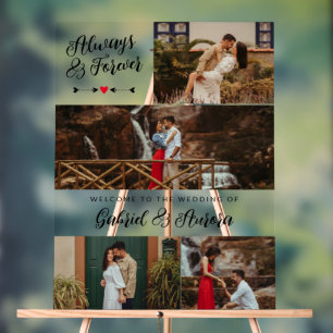 Panneau En Acrylique Flèches noires Photo Collage Toujours pour toujour