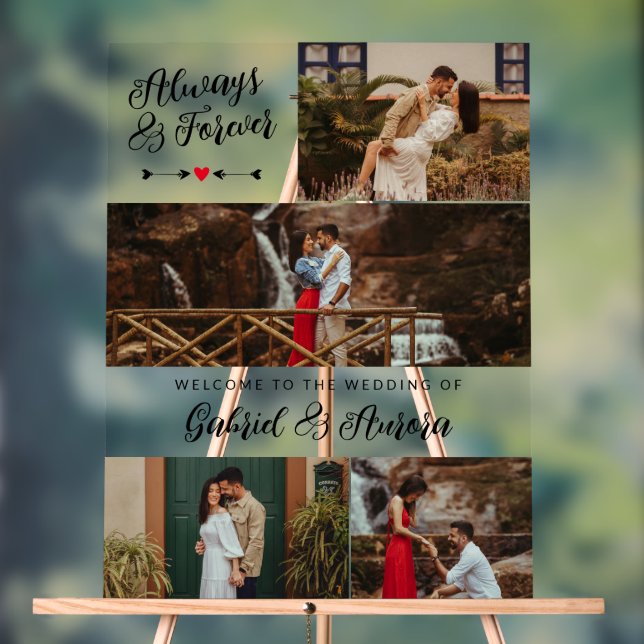 Panneau En Acrylique Flèches noires Photo Collage Toujours pour toujour (Neutre)