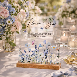Panneau En Acrylique Fleur Bar Bluebell Fleurs Sauvages Enterrement de