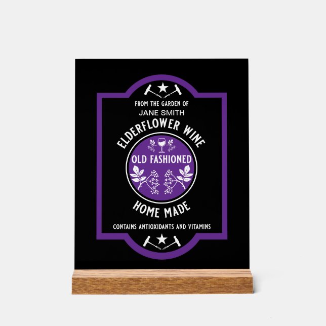 Panneau En Acrylique Fleur d'Elderflower maison personnalisée (Recto)