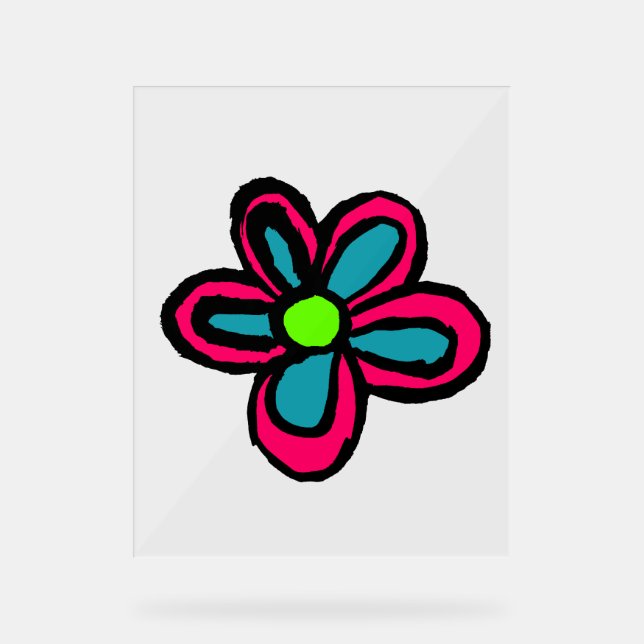 Panneau En Acrylique Fleur rose mignonne (Recto)