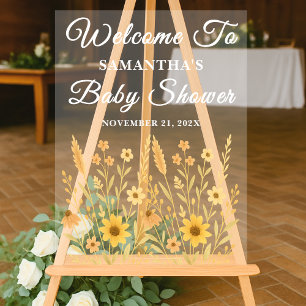 Panneau En Acrylique Fleur sauvage Automne Champ Automne Baby shower d'
