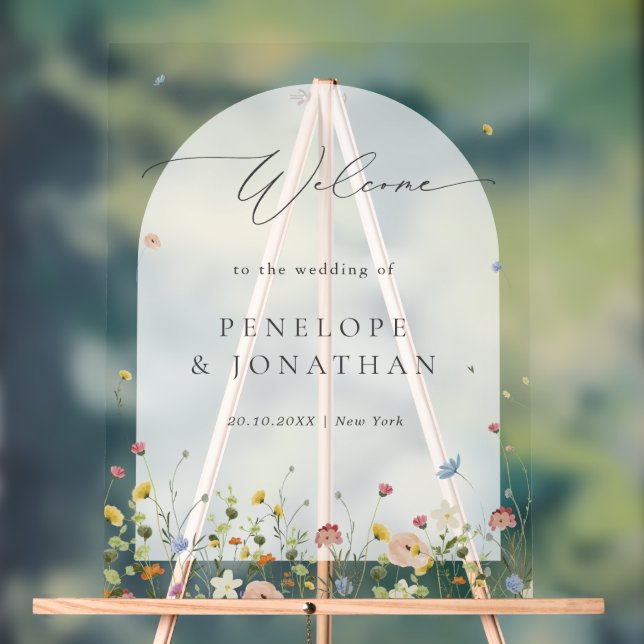 Panneau En Acrylique Fleur sauvage de printemps Jardin Floral Mariage B (Neutre)