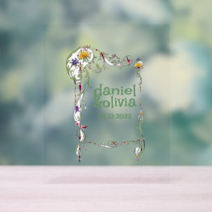 Panneau En Acrylique Fleur sauvage Mariage Rustique Pays Fleurs sauvage