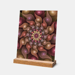 Panneau En Acrylique Fleur surréaliste brillante Art fractal abstrait m